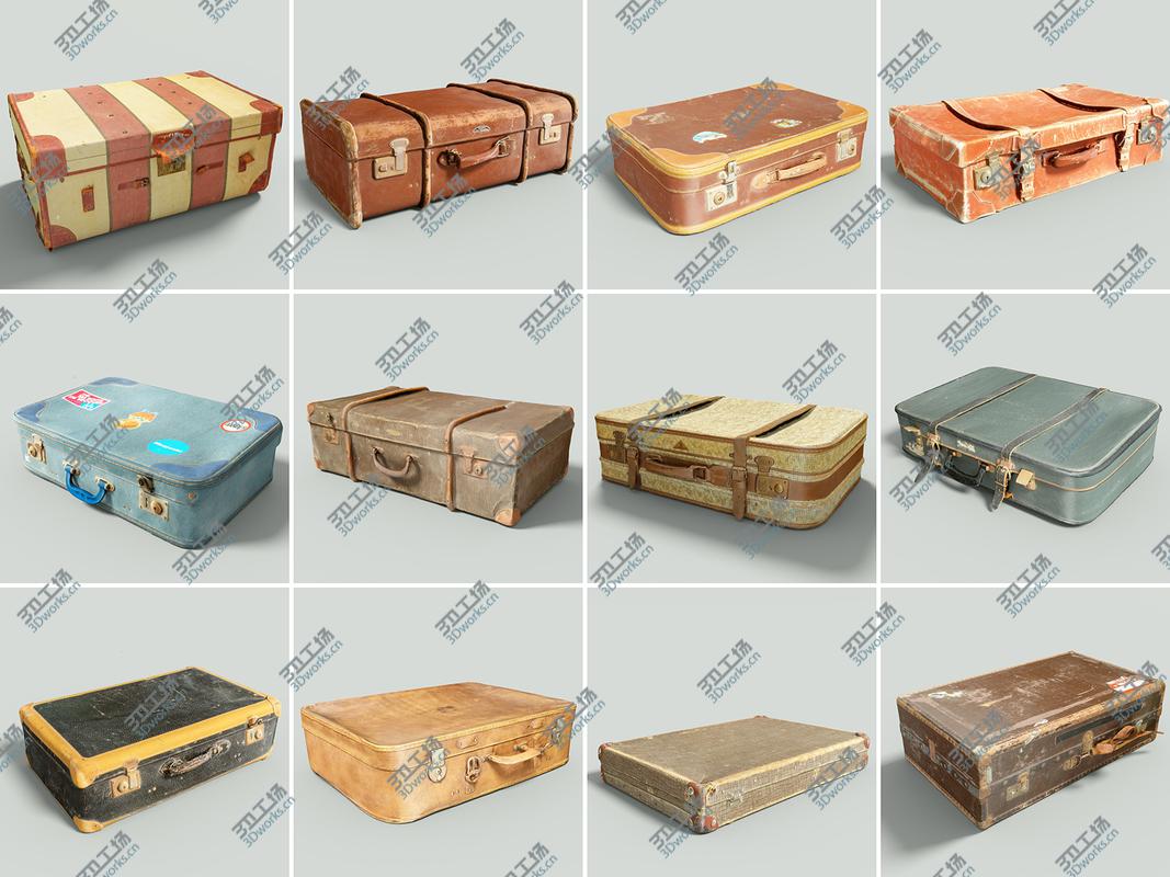 images/goods_img/2021040233/12 Vintage Suitcases Retro Valise Collection 3D/1.jpg